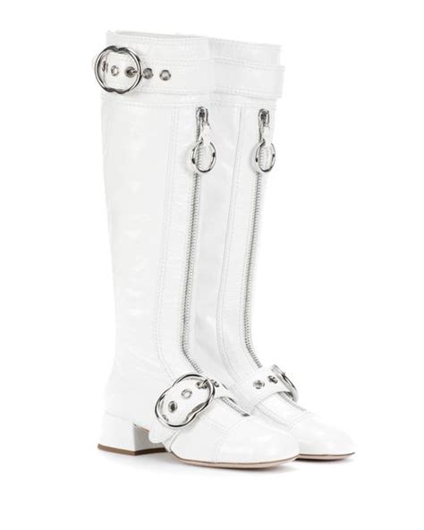 miu miu white patent boots|Miu Miu.